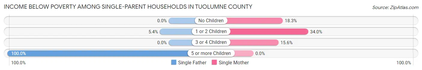 Income Below Poverty Among Single-Parent Households in Tuolumne County