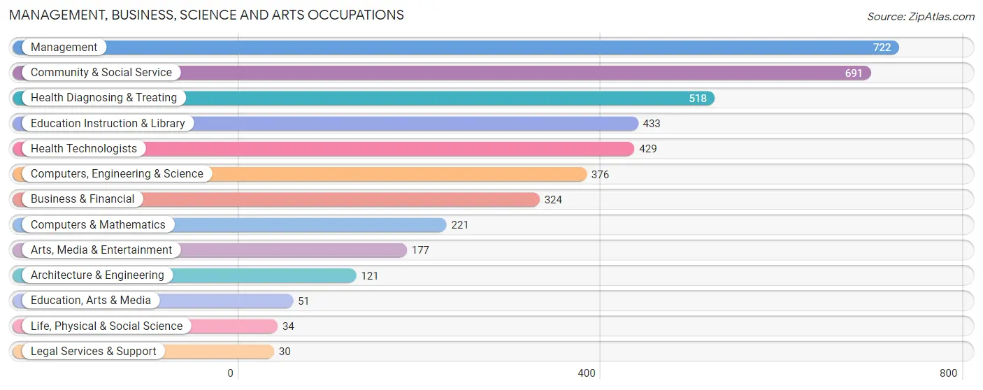 Management, Business, Science and Arts Occupations in Clear Creek County