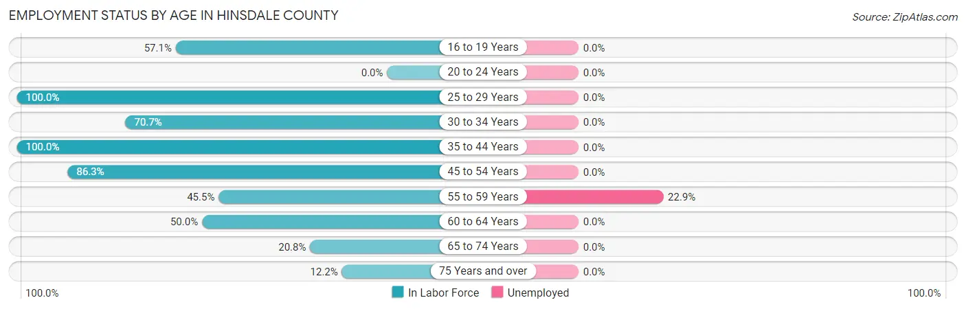 Employment Status by Age in Hinsdale County