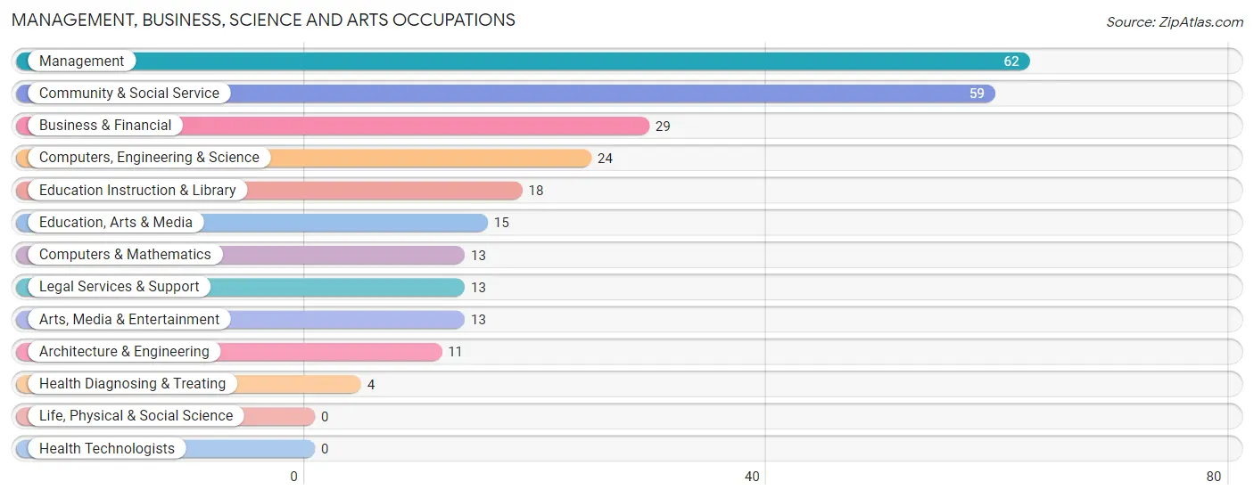 Management, Business, Science and Arts Occupations in Hinsdale County