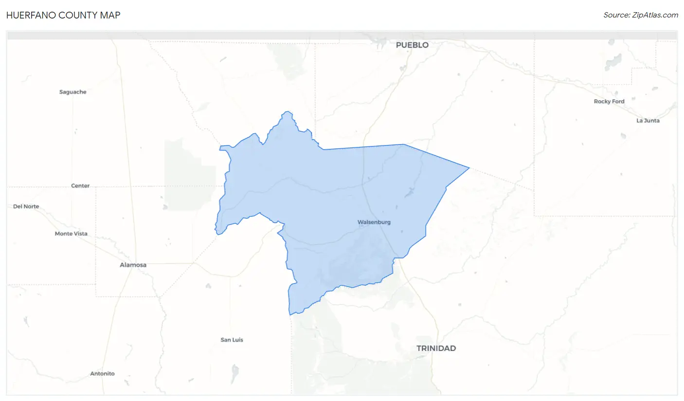 Huerfano County Map