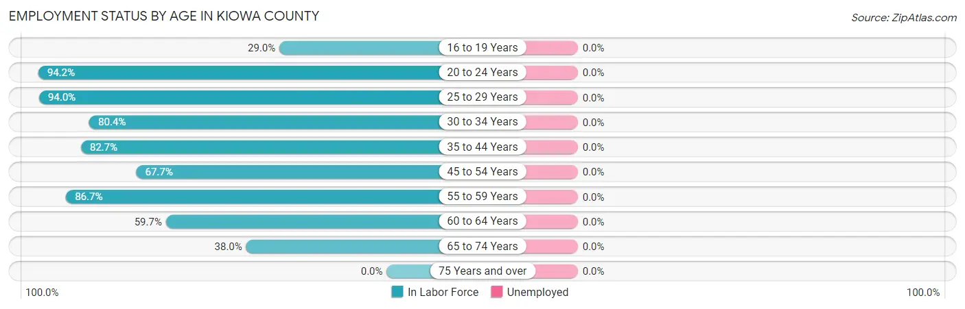 Employment Status by Age in Kiowa County