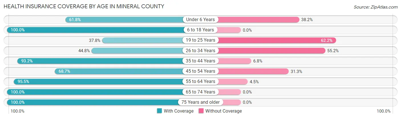 Health Insurance Coverage by Age in Mineral County