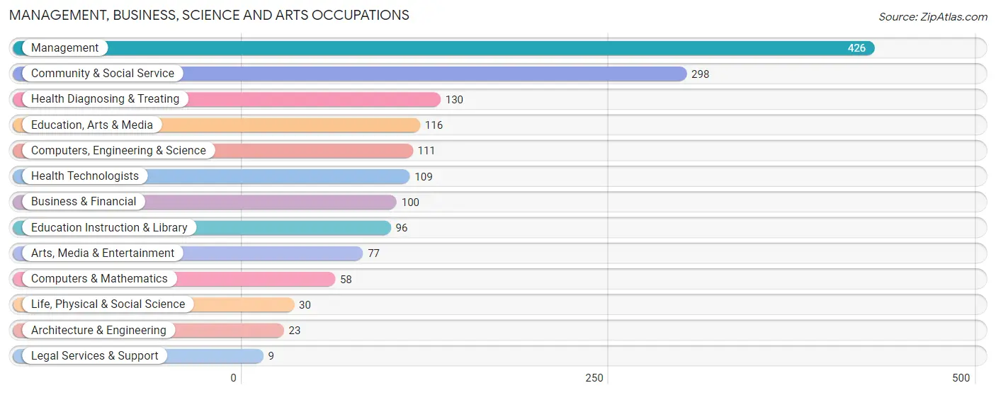 Management, Business, Science and Arts Occupations in Ouray County