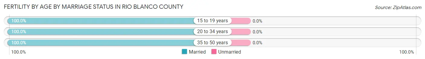 Female Fertility by Age by Marriage Status in Rio Blanco County