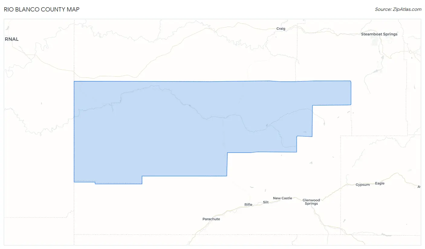 Rio Blanco County Map