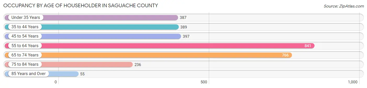 Occupancy by Age of Householder in Saguache County