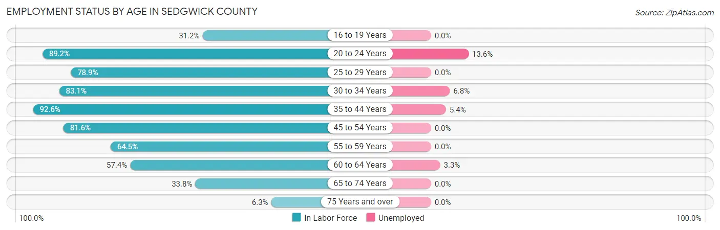 Employment Status by Age in Sedgwick County