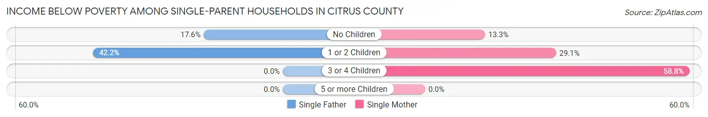 Income Below Poverty Among Single-Parent Households in Citrus County