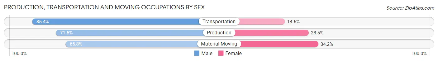 Production, Transportation and Moving Occupations by Sex in Collier County