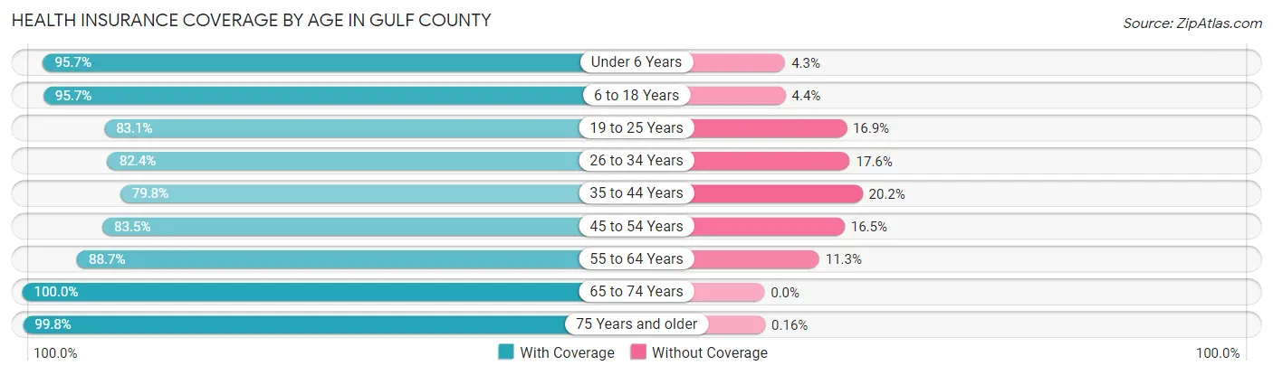 Health Insurance Coverage by Age in Gulf County