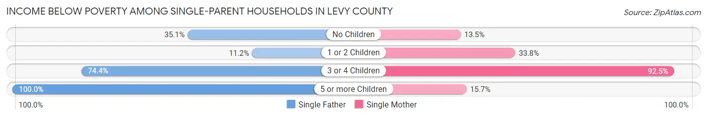 Income Below Poverty Among Single-Parent Households in Levy County