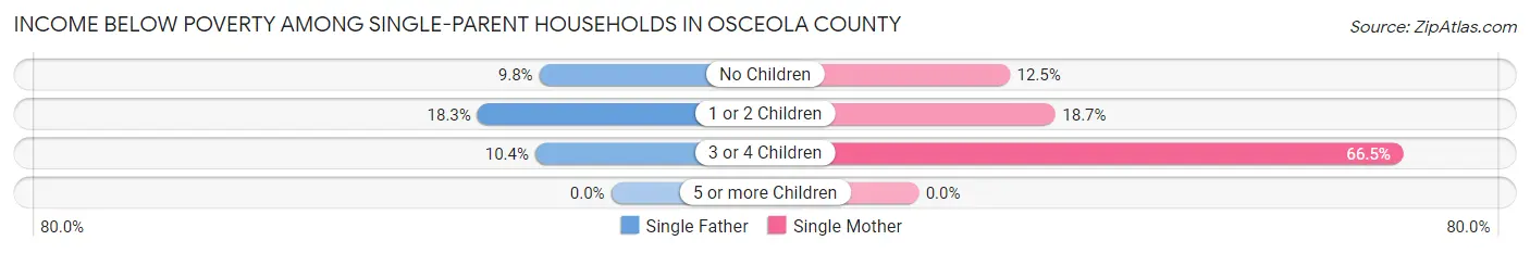 Income Below Poverty Among Single-Parent Households in Osceola County