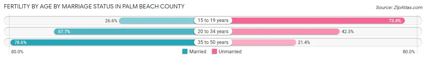 Female Fertility by Age by Marriage Status in Palm Beach County