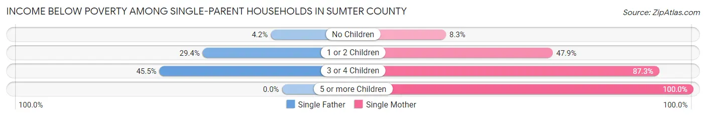 Income Below Poverty Among Single-Parent Households in Sumter County