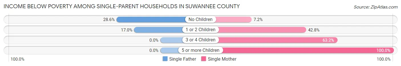 Income Below Poverty Among Single-Parent Households in Suwannee County