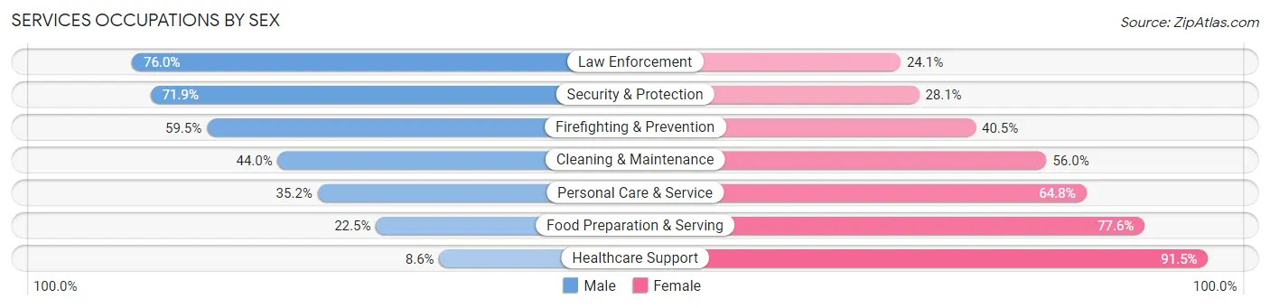 Services Occupations by Sex in Suwannee County