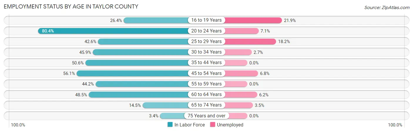 Employment Status by Age in Taylor County