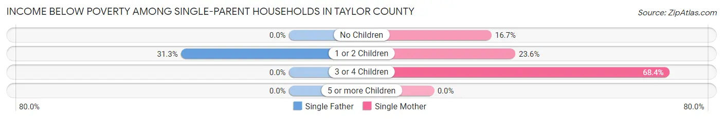 Income Below Poverty Among Single-Parent Households in Taylor County