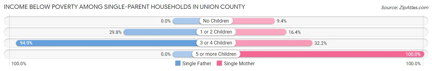 Income Below Poverty Among Single-Parent Households in Union County