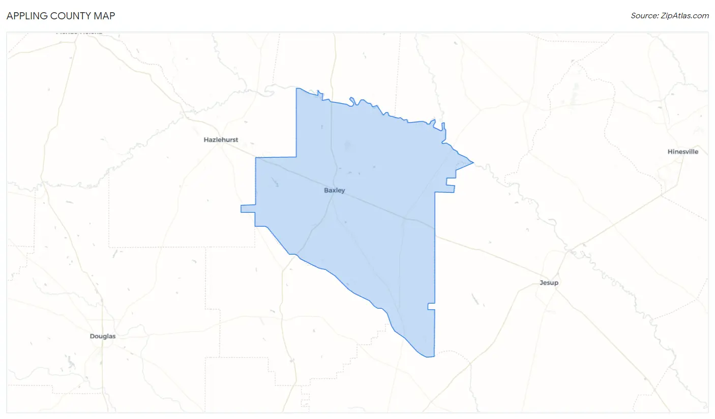 Appling County Map