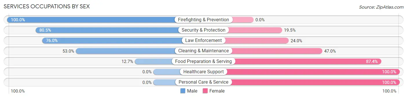 Services Occupations by Sex in Appling County