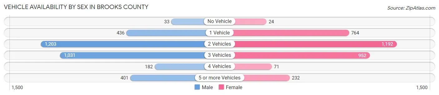 Vehicle Availability by Sex in Brooks County