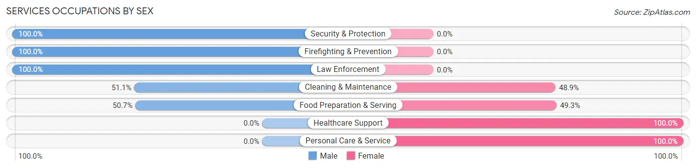 Services Occupations by Sex in Candler County