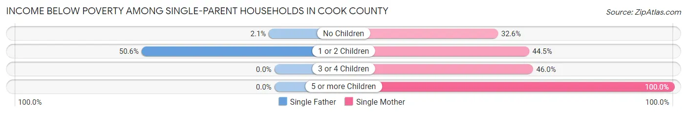 Income Below Poverty Among Single-Parent Households in Cook County