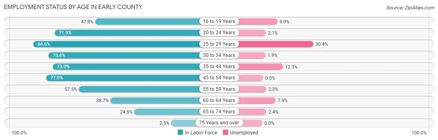 Employment Status by Age in Early County
