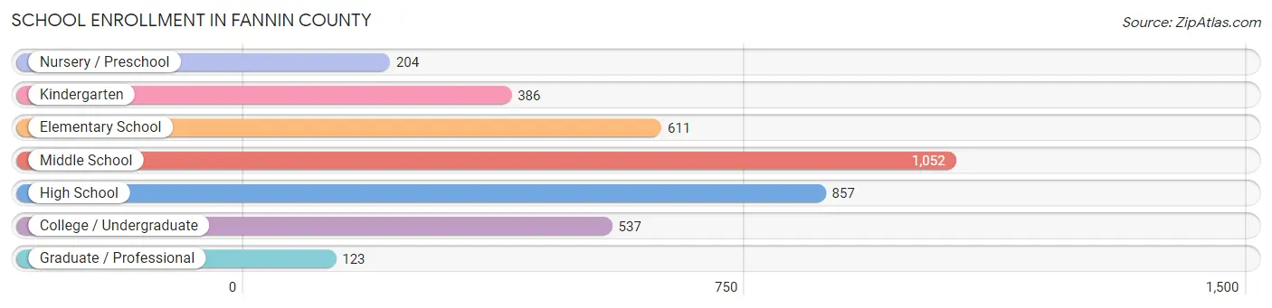 School Enrollment in Fannin County