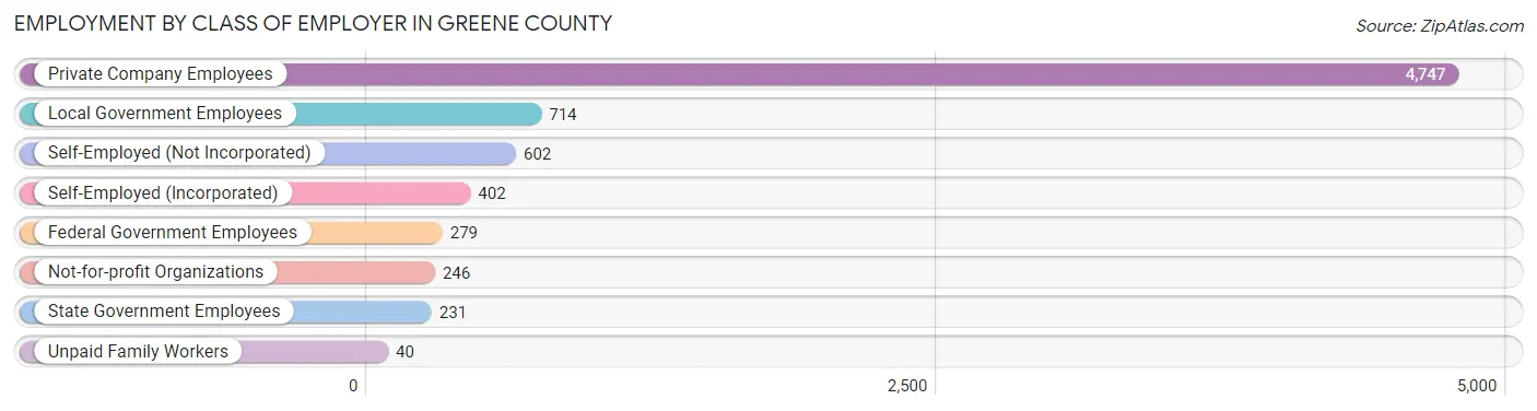 Employment by Class of Employer in Greene County