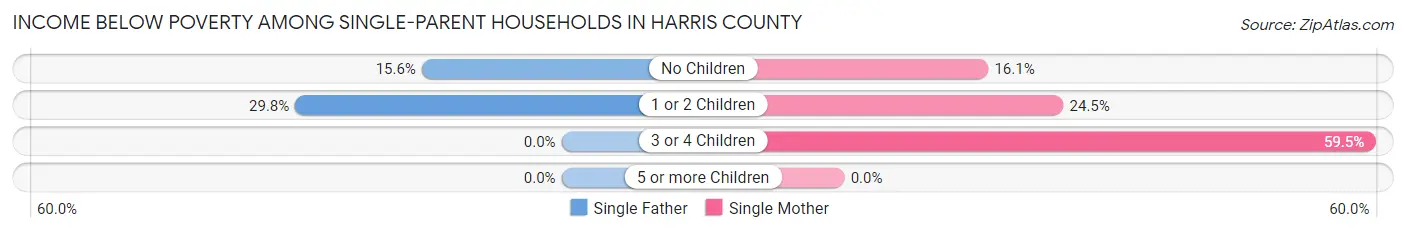 Income Below Poverty Among Single-Parent Households in Harris County