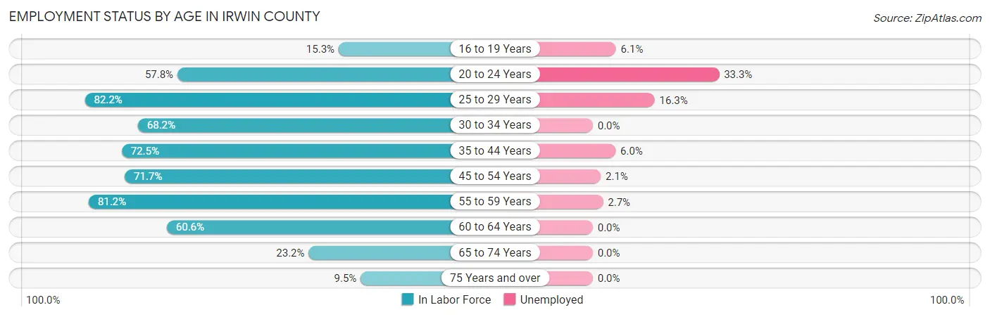 Employment Status by Age in Irwin County