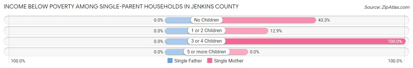 Income Below Poverty Among Single-Parent Households in Jenkins County