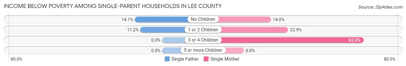 Income Below Poverty Among Single-Parent Households in Lee County