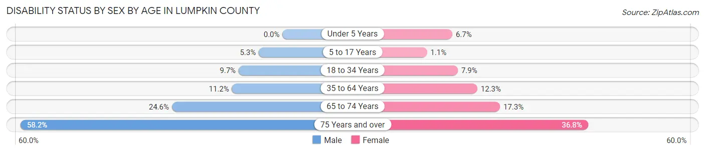 Disability Status by Sex by Age in Lumpkin County