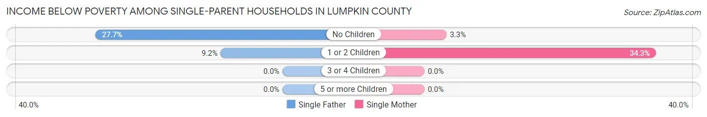 Income Below Poverty Among Single-Parent Households in Lumpkin County