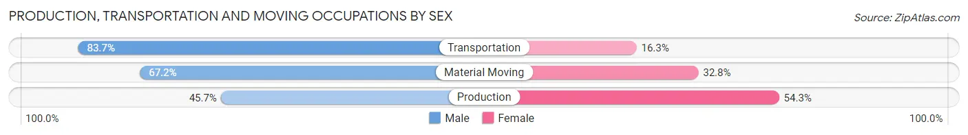 Production, Transportation and Moving Occupations by Sex in Meriwether County