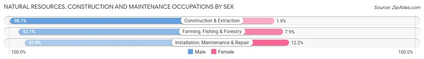 Natural Resources, Construction and Maintenance Occupations by Sex in Oconee County