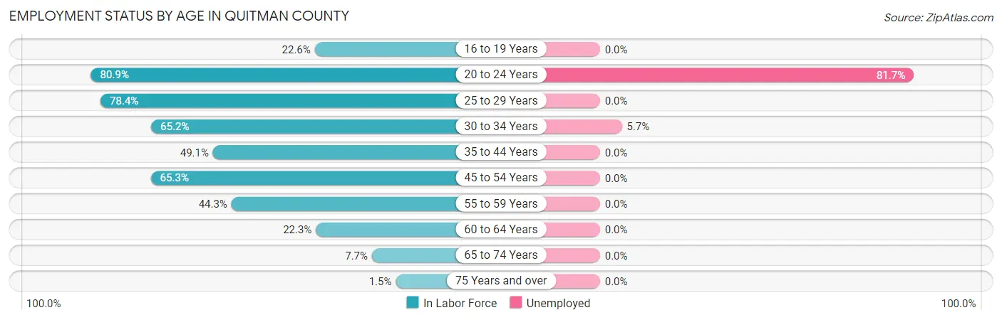 Employment Status by Age in Quitman County