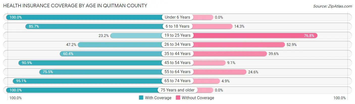 Health Insurance Coverage by Age in Quitman County