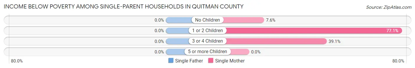 Income Below Poverty Among Single-Parent Households in Quitman County