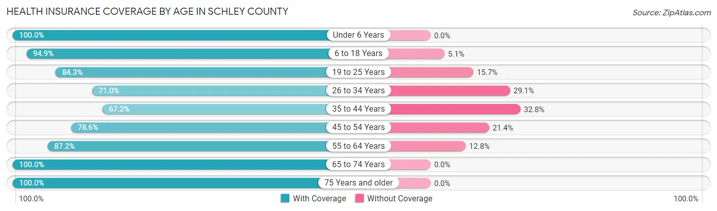 Health Insurance Coverage by Age in Schley County