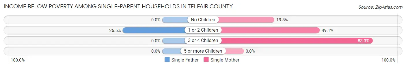 Income Below Poverty Among Single-Parent Households in Telfair County