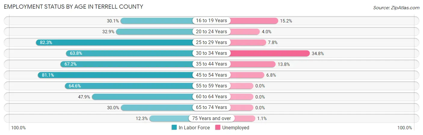 Employment Status by Age in Terrell County