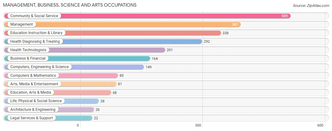 Management, Business, Science and Arts Occupations in Towns County