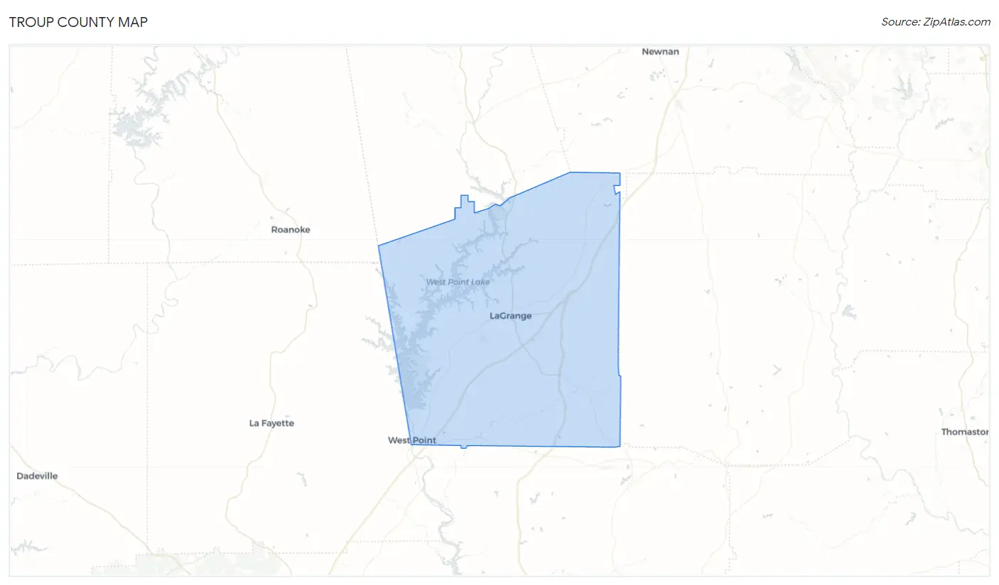 Troup County Map