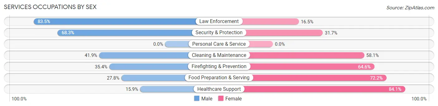 Services Occupations by Sex in Turner County