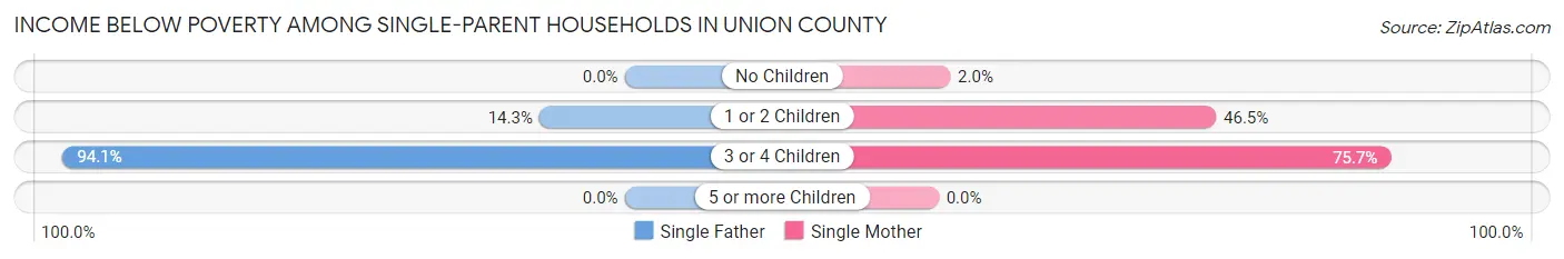 Income Below Poverty Among Single-Parent Households in Union County